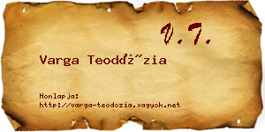 Varga Teodózia névjegykártya